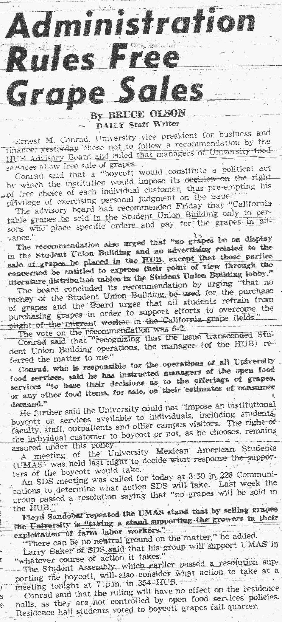 Farmworkers and Grape Boycott News Coverage Seattle Civil Rights and